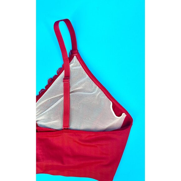 NWT RUBY RIBBON CHERRY RED SECOND SKIN LACE DEMIETTE - 38 - Picture 8 of 8